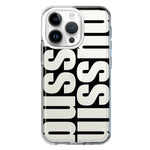 Apple iPhone 14 Pro Black Clear Funny Text Quote Bussin Hybrid Protective Phone Case Cover