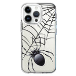 Apple iPhone 14 Pro Creepy Black Spider Web Halloween Horror Spooky Hybrid Protective Phone Case Cover