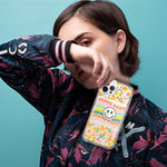Apple iPhone XS Choose Happy Smiley Face Retro Vintage Groovy 70s Style Hybrid Protective Phone Case Cover