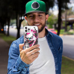 Apple iPhone 15 Pro Max Evil Joker Face Painting Graffiti Hybrid Protective Phone Case Cover