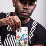 Apple iPhone 11 Pro Max Gnome Red Purple Blue Roses Garden Hybrid Protective Phone Case Cover