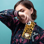 Apple iPhone 15 Pro Max Gnome Sunflower Leopard Hybrid Protective Phone Case Cover