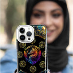 Apple iPhone 15 Pro Max Mandala Geometry Abstract Dragon Pattern Hybrid Protective Phone Case Cover