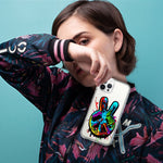 Apple iPhone 11 Pro Max Peace Graffiti Painting Art Hybrid Protective Phone Case Cover