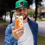 Apple iPhone 15 Pro Max Orange Clear Funny Text Quote Snack Hybrid Protective Phone Case Cover