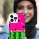 Apple iPhone Xs Max Summer Watermelon Sugar Vacation Tropical Fruit Pink Green Hybrid Protective Phone Case Cover