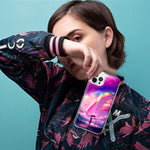 Apple iPhone 12 Pro Kawaii Manga Pink Cherry Blossom Japanese Rainbow Girl Hybrid Protective Phone Case Cover