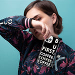 Apple iPhone 15 Pro Black Clear Funny Text Quote But First Coffee Hybrid Protective Phone Case Cover