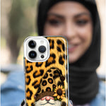 Apple iPhone 15 Pro Max Gnome Sunflower Leopard Hybrid Protective Phone Case Cover