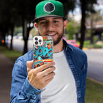 Apple iPhone 15 Pro Max Lowrider Painting Graffiti Art Hybrid Protective Phone Case Cover