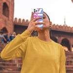 Apple iPhone XS Pink Blue Clear Funny Text Quote Slay Girl Hybrid Protective Phone Case Cover