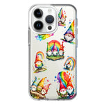 Apple iPhone 14 Pro Colorful Neon Glow Rainbow Gnomes Painting Hybrid Protective Phone Case Cover