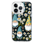 Apple iPhone 14 Pro Cute White Daisies Gnomes Flowers Floral Double Layer Phone Case Cover