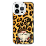 Apple iPhone 14 Pro Gnome Sunflower Leopard Hybrid Protective Phone Case Cover