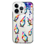 Apple iPhone 14 Pro Neon Water Painting Colorful Splash Gnomes Hybrid Protective Phone Case Cover