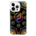 Apple iPhone 14 Pro Mandala Geometry Abstract Dragon Pattern Hybrid Protective Phone Case Cover