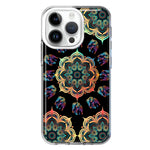 Apple iPhone 14 Pro Mandala Geometry Abstract Elephant Pattern Hybrid Protective Phone Case Cover