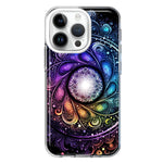 Apple iPhone 14 Pro Mandala Geometry Abstract Galaxy Pattern Hybrid Protective Phone Case Cover