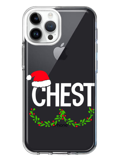 Apple iPhone 14 Pro Max Christmas Funny Ornaments Couples Chest Nuts Hybrid Protective Phone Case Cover