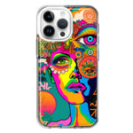 Apple iPhone 15 Pro Neon Rainbow Psychedelic Hippie One Eye Pop Art Hybrid Protective Phone Case Cover