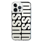 Apple iPhone 15 Pro Max Black Clear Funny Text Quote Bussin Hybrid Protective Phone Case Cover