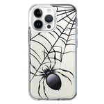 Apple iPhone 14 Pro Max Creepy Black Spider Web Halloween Horror Spooky Hybrid Protective Phone Case Cover