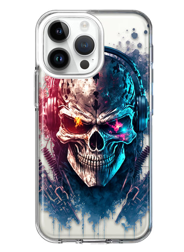 Apple iPhone 14 Pro Max Cyberpunk Machine Headphones Skull Double Layer Phone Case Cover