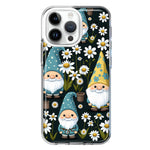 Apple iPhone 14 Pro Max Cute White Daisies Gnomes Flowers Floral Double Layer Phone Case Cover