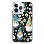 Apple iPhone 15 Pro Max Cute White Daisies Gnomes Flowers Floral Double Layer Phone Case Cover
