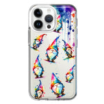 Apple iPhone 15 Pro Max Neon Water Painting Colorful Splash Gnomes Hybrid Protective Phone Case Cover