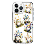Apple iPhone 15 Pro Max Cute White Blue Daisies Gnomes Hybrid Protective Phone Case Cover