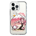 Apple iPhone 15 Pro Max Kawaii Manga Pink Cherry Blossom Fuji Mountain Mochi Girl Hybrid Protective Phone Case Cover