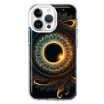 Apple iPhone 15 Pro Max Mandala Geometry Abstract Eclipse Pattern Hybrid Protective Phone Case Cover