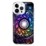 Apple iPhone 15 Pro Mandala Geometry Abstract Galaxy Pattern Hybrid Protective Phone Case Cover