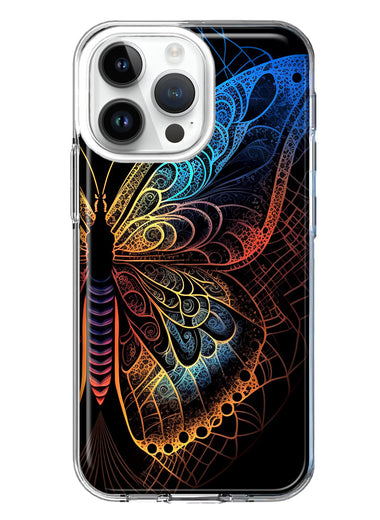 Apple iPhone 15 Pro Max Mandala Geometry Abstract Butterfly Pattern Hybrid Protective Phone Case Cover