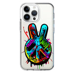 Apple iPhone 15 Pro Max Peace Graffiti Painting Art Hybrid Protective Phone Case Cover