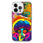 Apple iPhone 15 Pro Neon Rainbow Psychedelic Trippy Hippie Big Brain Hybrid Protective Phone Case Cover