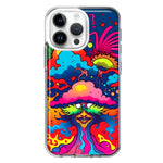Apple iPhone 14 Pro Max Neon Rainbow Psychedelic Trippy Hippie Bomb Star Dream Hybrid Protective Phone Case Cover