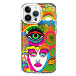 Apple iPhone 15 Pro Max Neon Rainbow Psychedelic Trippy Hippie DaydreamHybrid Protective Phone Case Cover