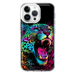 Apple iPhone 14 Pro Max Neon Rainbow Glow Colorful Leopard Hybrid Protective Phone Case Cover