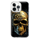 Apple iPhone 15 Pro Steampunk Skull Science Fiction Machinery Double Layer Phone Case Cover
