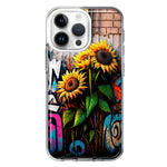 Apple iPhone 15 Pro Max Sunflowers Graffiti Painting Art Hybrid Protective Phone Case Cover