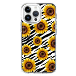 Apple iPhone 15 Pro Max White Zebra Sunflowers Polkadots Double Layer Phone Case Cover