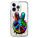 Apple iPhone 14 Pro Peace Graffiti Painting Art Hybrid Protective Phone Case Cover