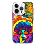 Apple iPhone 14 Pro Neon Rainbow Psychedelic Trippy Hippie Big Brain Hybrid Protective Phone Case Cover