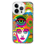 Apple iPhone 14 Pro Neon Rainbow Psychedelic Trippy Hippie DaydreamHybrid Protective Phone Case Cover