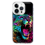 Apple iPhone 14 Pro Neon Rainbow Glow Colorful Leopard Hybrid Protective Phone Case Cover