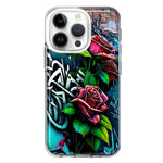 Apple iPhone 14 Pro Red Roses Graffiti Painting Art Hybrid Protective Phone Case Cover