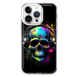 Apple iPhone 14 Pro Fantasy Skull Headphone Colorful Pop Art Hybrid Protective Phone Case Cover