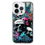 Apple iPhone 14 Pro Skulls Graffiti Painting Art Hybrid Protective Phone Case Cover